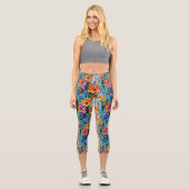 Blume im Stildach von Impasto Capri Leggings (Vorderseite)