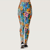 Blume im Stildach von Impasto Leggings (Rückseite)