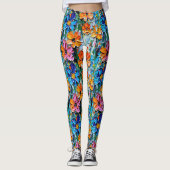 Blume im Stildach von Impasto Leggings (Vorderseite)
