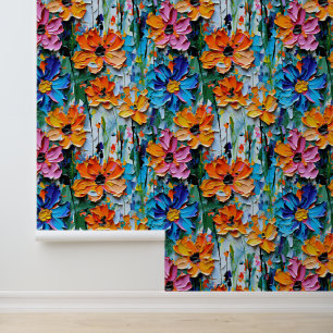 Blume im Stildach von Impasto Tapete