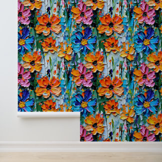 Blume im Stildach von Impasto Tapete