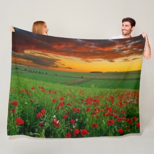 BLUME IM SUNSET FLEECEDECKE (Beispiel)