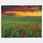 BLUME IM SUNSET FLEECEDECKE (Vorderseite (Horizontal))