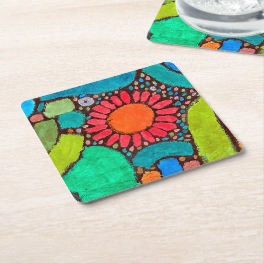 Blume im Tal, Klee Rechteckiger Pappuntersetzer (angewinkelt)