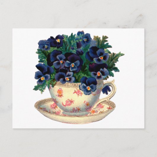 Blume im Teacon Vintag Art Postkarte (Vorderseite)