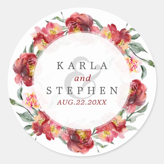 Blume im Tiefgarten Kranz Runder Aufkleber (Vorderseite)