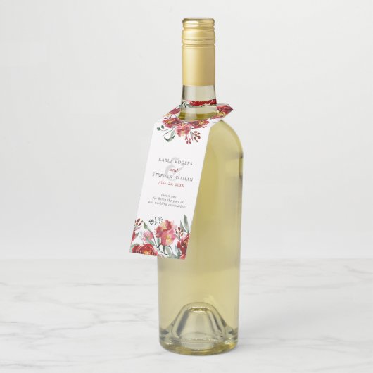 Blume im Tiefgarten Wasserfarben Flaschenanhänger (Angewinkelt)