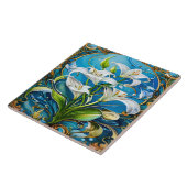 Blume im Verzierten Blumendesign Fliese (Seite)