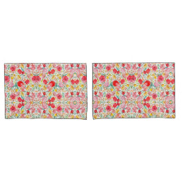 Blume im Vintagen Blumenstil und Wiesengras Kissenbezug