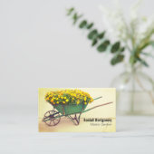Blume im Vintagen Gardner-Beruf Visitenkarte (Stehend Vorderseite)