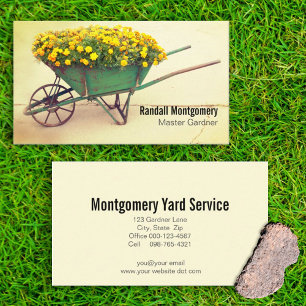 Blume im Vintagen Gardner-Beruf Visitenkarte