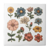 Blume im Vintagen Garten Fliese (Vorderseite)