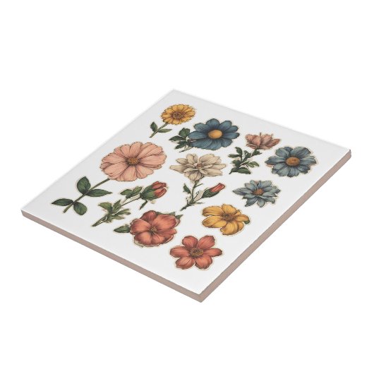 Blume im Vintagen Garten Fliese (Seite)