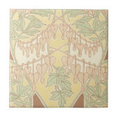 Blume im Vintagen Jugendstil Fliese (Vorderseite)