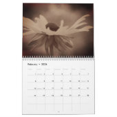 Blume im Vintagen Sepia Kalender (Feb 2026)