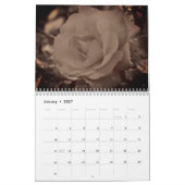 Blume im Vintagen Sepia Kalender (Jan 2027)