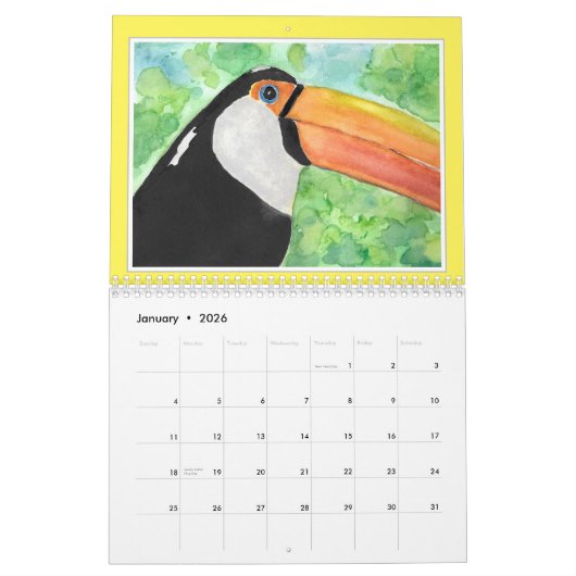 Blume im Wasserbereich Vögel und Landschaften Kalender (Jan 2026)