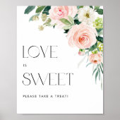 Blume im Wasserfarben Hochzeit Liebe ist süß Poster (Vorne)