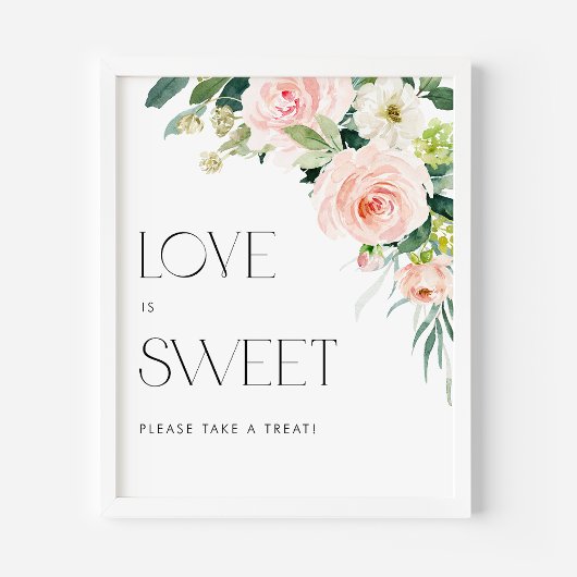 Blume im Wasserfarben Hochzeit Liebe ist süß Poster