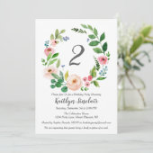 Blume im Wasserfarbenbereich Einladung zur Geburts (Stehend Vorderseite)