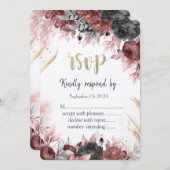 Blume im Wasserfarbenbereich im Herbst Hochzeitssz Einladung (Vorne/Hinten)