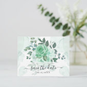 Blume im Wasserfarbenbereich Save the Date Postkarte (Stehend Vorderseite)