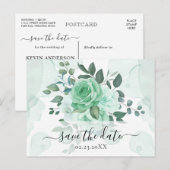 Blume im Wasserfarbenbereich Save the Date Postkarte (Vorne/Hinten)