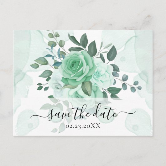 Blume im Wasserfarbenbereich Save the Date Postkarte (Vorderseite)