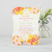 Blume im Wasserfarbengarten Hochzeitsessen Probe Einladung (Stehend Vorderseite)