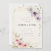 Blume im Wasserfarbenkosmos Probe Einladung (Vorderseite)