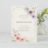 Blume im Wasserfarbenkosmos Probe Einladung (Stehend Vorderseite)