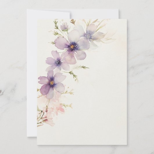 Blume im Wasserfarbenkosmos Probe Einladung (Rückseite)