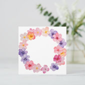 Blume im Wasserfarbenstil für Blumenkranke Einladung (Stehend Vorderseite)