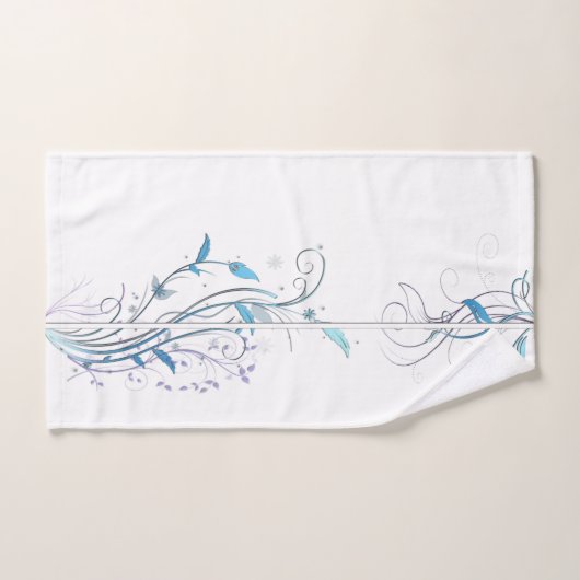 Blume im Weinreb Blau Badhandtuch Set (Handtuch)