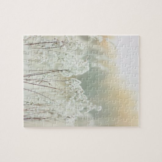 Blume im Weißen Garten Pflanze Puzzle (Horizontal)