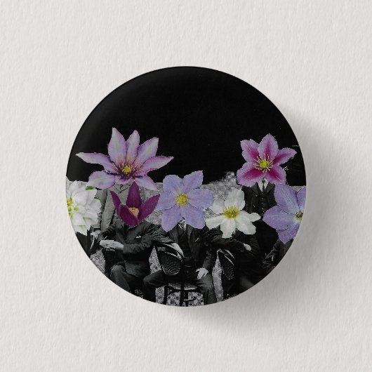 Blume im Weltraum Button (Vorderseite)