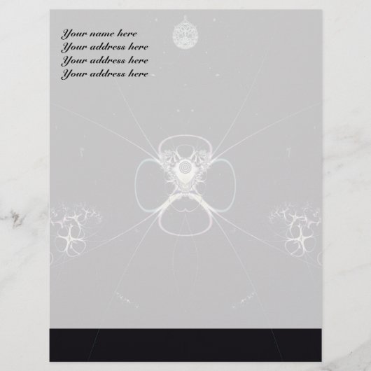 Blume im Weltraumbuchstaben Briefkopf (Vorderseite)