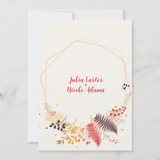 Blume im Wildwald Fern Mushrooms Foliage Einladung (Rückseite)