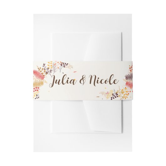 Blume im Wildwald Fern Mushrooms Foliage Einladungsbanderole (Vorderseite Beispiel)