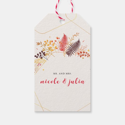 Blume im Wildwald Fern Mushrooms Foliage Geschenkanhänger (Rückseite)