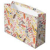 Blume im Wildwald Fern Mushrooms Foliage Große Geschenktüte (Rückseite Schrägansicht)