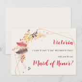 Blume im Wildwald Fern Mushrooms Foliage Menükarte (Vorne/Hinten)