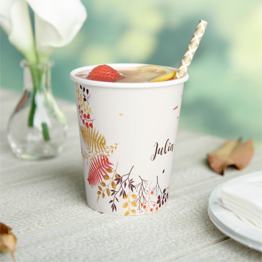 Blume im Wildwald Fern Mushrooms Foliage Pappbecher (In Situ)