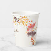 Blume im Wildwald Fern Mushrooms Foliage Pappbecher (Rückseite)