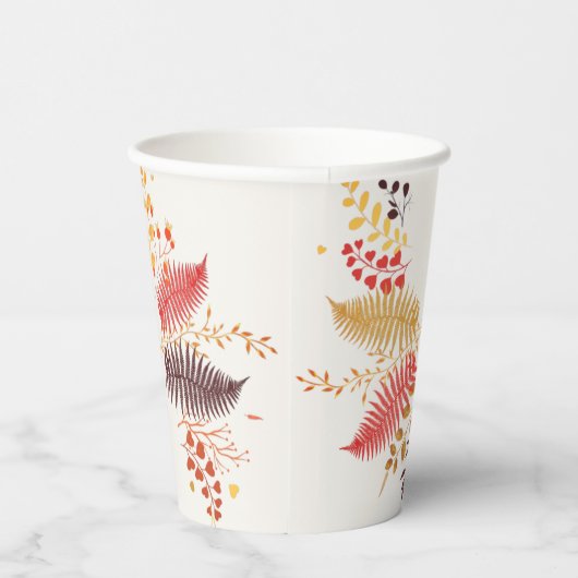 Blume im Wildwald Fern Mushrooms Foliage Pappbecher (Rechts)