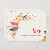 Blume im Wildwald Fern Mushrooms Foliage Postkarte (Vorne/Hinten)