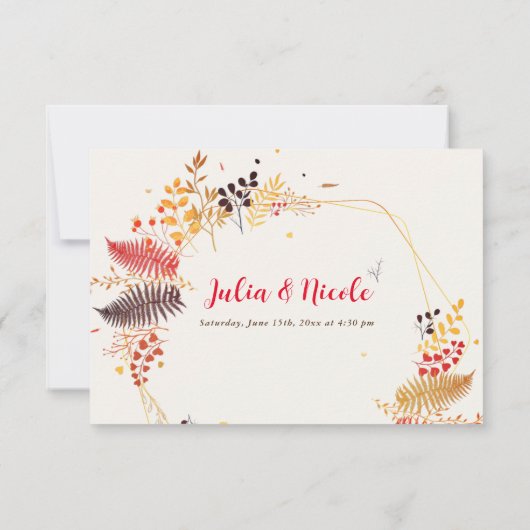 Blume im Wildwald Fern Mushrooms Foliage RSVP Karte (Rückseite)