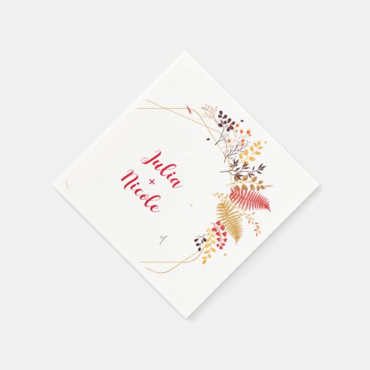 Blume im Wildwald Fern Mushrooms Foliage Serviette (Ecke)