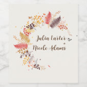 Blume im Wildwald Fern Mushrooms Foliage Weinetikett (Einzelnes Label)