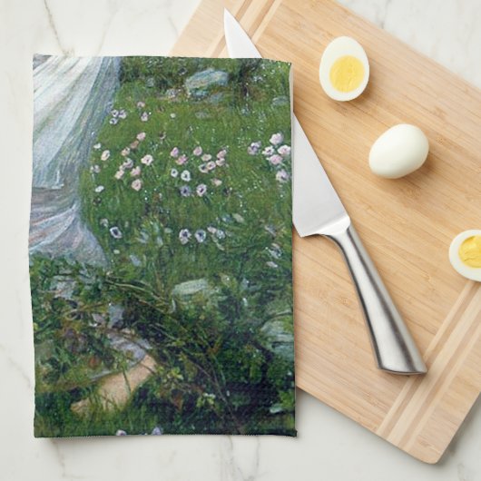 Blume im Wind, John William Waterhouse Geschirrtuch (Viertel Falte)